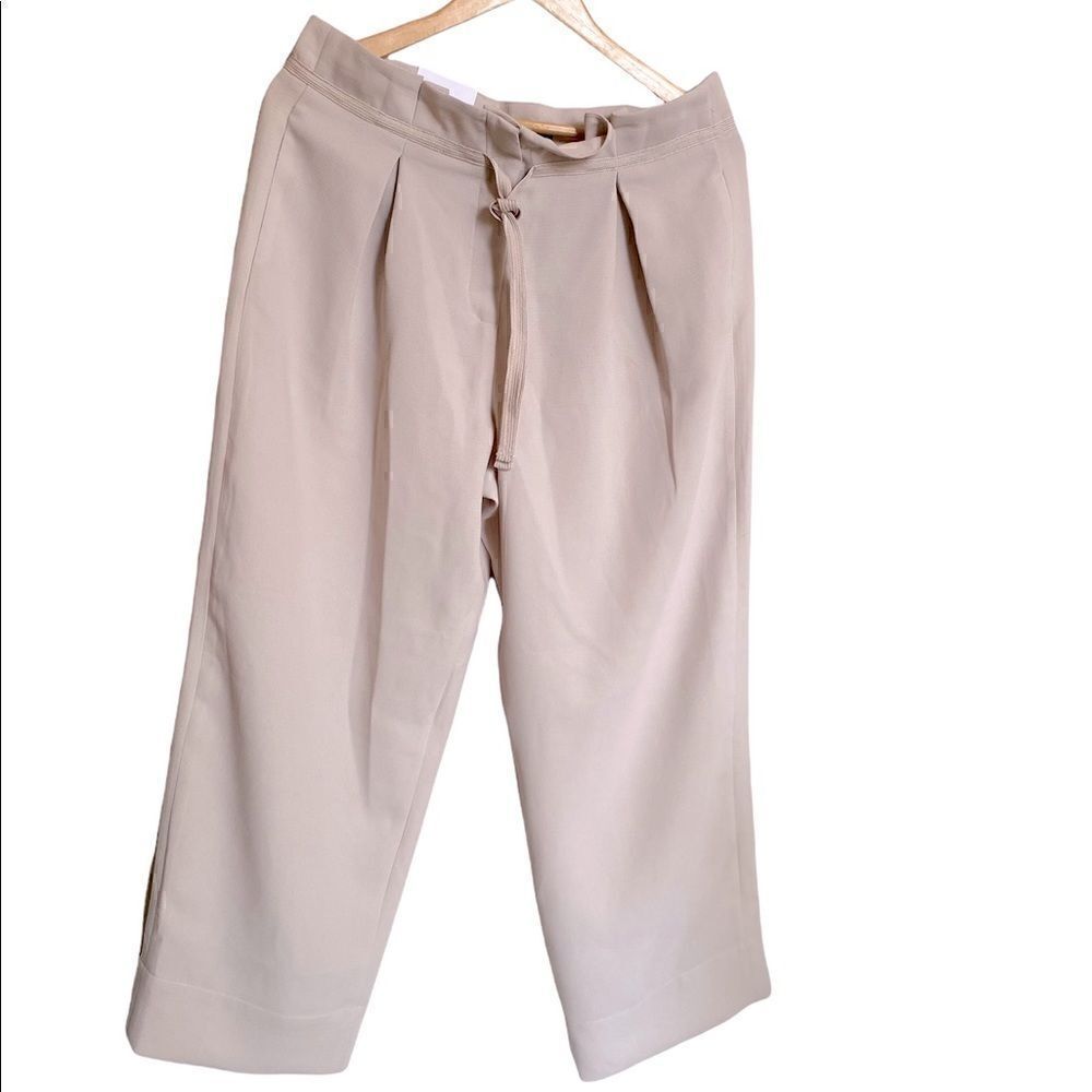 Marc New York Cream/Tan Belted Ankle Trousers NWT Size 10